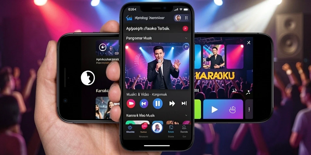 Antarmuka aplikasi 8364 untuk karaoke dengan berbagai fungsi menarik.