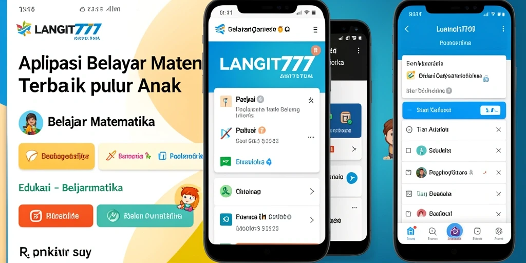 Tampilan antarmuka aplikasi Belajar Matematika yang menarik dan interaktif.