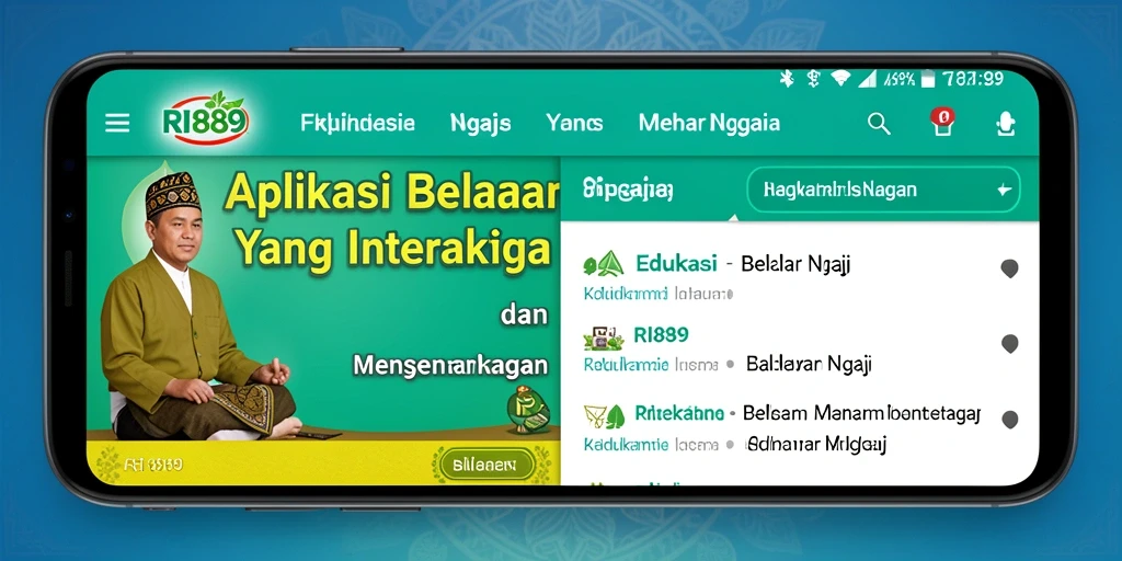 Antarmuka aplikasi Belajar Ngaji yang interaktif dan menarik.