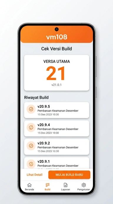 Tampilan riwayat versi vm108